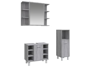 Ensemble d'armoires de salle de bain 3 pcs sonoma gris cf63013