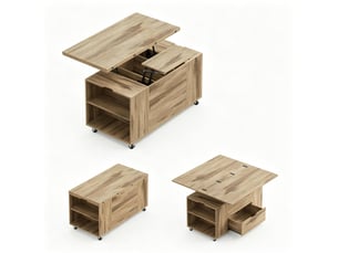 Table basse rectangulaire coloris bois clair DESMIU  - 50.5 cmx100 cm