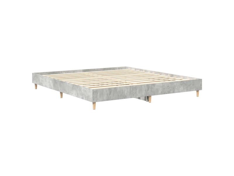  Lit double- lit adulte -  cadre de lit sans matelas gris béton 160x200 cm bois ingénierie  - Conforama C