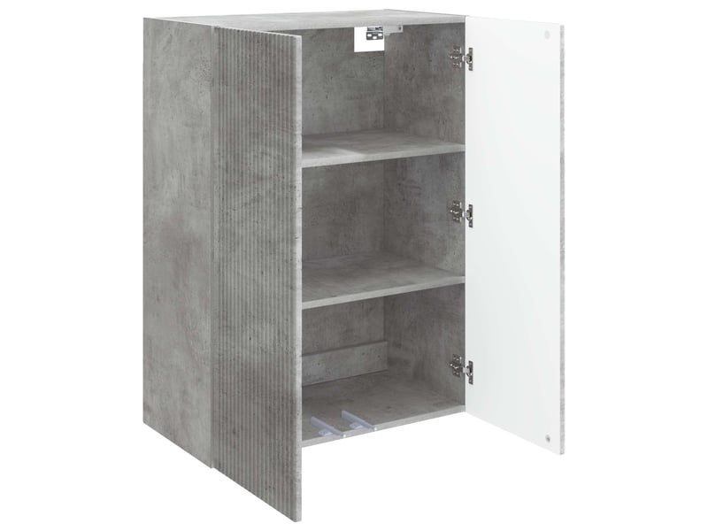  Armoire murale salon 66x34,5x90cm bois d'ingénierie gris béton shl2972  - Conforama C