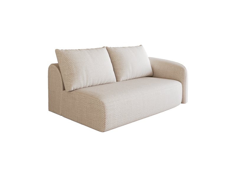  Canapé droit blanc 2 places, petit canapé 160 cm en tissu pour salon et studio, sofa compact confortable  - Conforama D