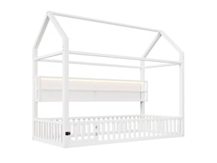 Lit simple 90x200 cm    coloris blanc