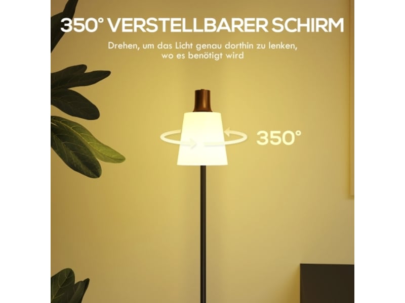  Lampadaire led moderne, noir, tête orientable à 350°, 3 températures 3000k4000k6500k  - Conforama E