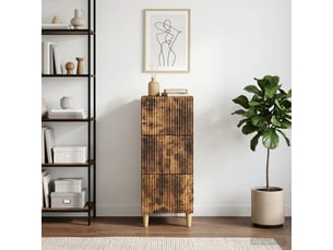 Armoire de rangement bureau, armoire à tiroirs chêne fumé 33 x 34,5 x 90 cm shl7238