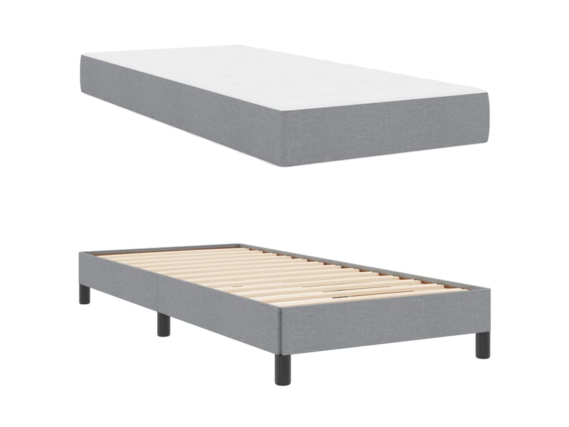  Lit simple- lit adulte -  lit à ressorts gris clair 100 x 200 cm tissu  - Conforama D