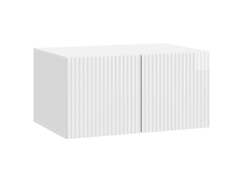  Meuble tv - banc tv - meuble de rangement mural 59,5 x 41 x 30 cm blanc brillant  - Conforama A