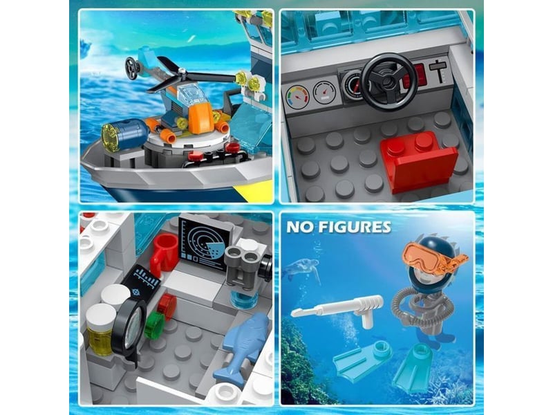  Paquet de construction navire dexploration arctique 542 pieces avec led flotte grue helicoptere sous-marin 151498_AAAHS48714_6_DROPFR - Conforama E