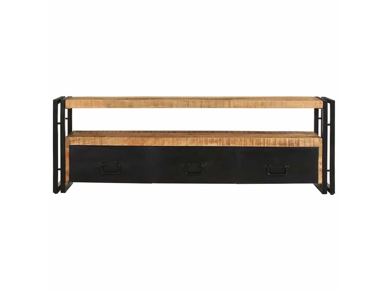  Meuble tv - banc tv - meuble de rangement 120x30x40 cm bois massif de manguier  - Conforama A
