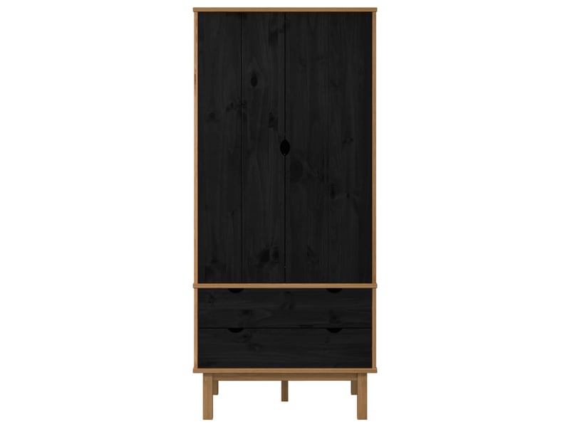  Armoire chambre, armoire de rangement otta noir 76,5x53x172 cm bois de pin massif  - Conforama D