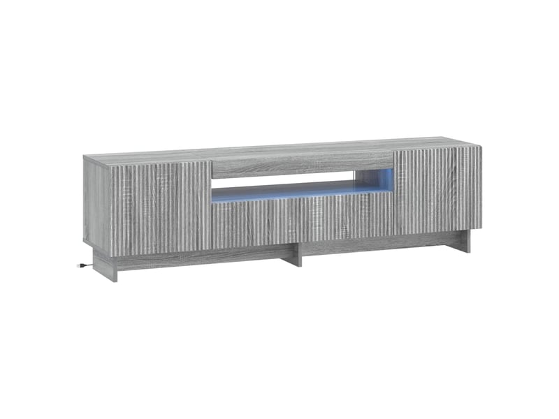  Meuble tv - banc tv - meuble de rangement led sonoma gris bois d'ingénierie  - Conforama A