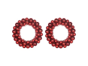 Couronnes de boules de noël 2 pcs rouge 33 x 33 x 7 cm