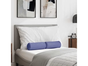Lot de 2 coussins d'accent, coussins décoratifs, coussins lombaires tissu bleu denim ø 15 x 40 cm cf56684