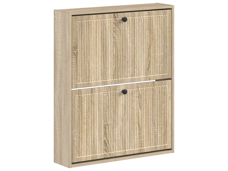  Meuble à chaussures mural, armoire à chaussures ede 71x17x86 cm chêne sonoma  - Conforama A
