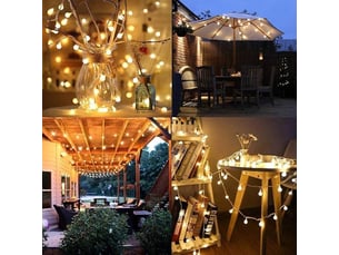 Guirlande lumineuse 100 leds 10m - 8 modes pour décoration noël, jardin, fêtes