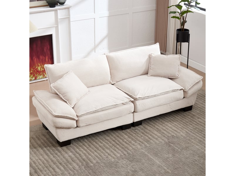  Canapé 2 places, canapé de salon : pour salon, beige, pour bureau, pour chambre  - Conforama W