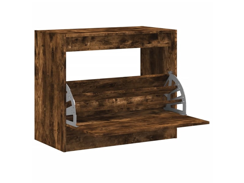  Meuble à chaussure | armoire à chaussures chêne fumé 80x42x69 cm bois d'ingénierie  - Conforama A