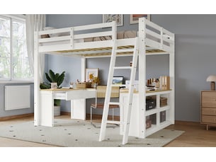 Lit mezzanine 140x200 cm Morn Vibe coloris blanc