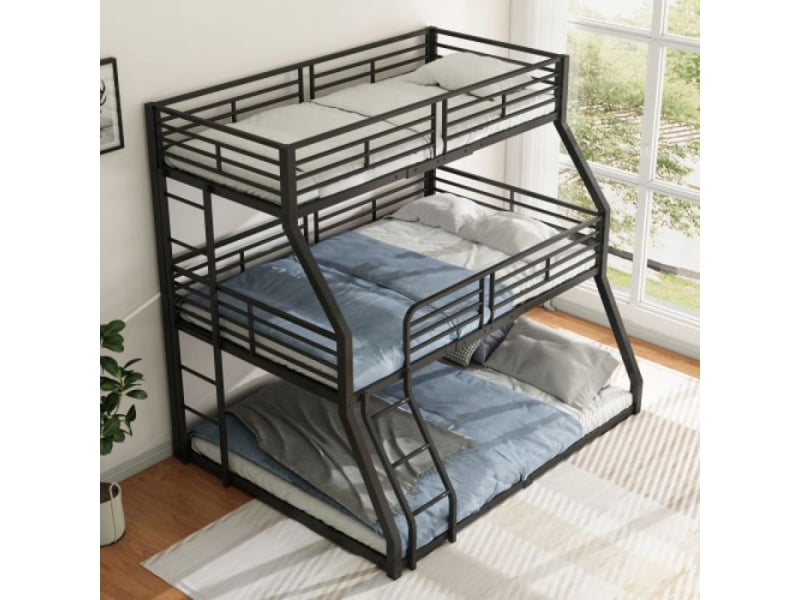  Lit superposé 3 etage 3 places en métal | dimensions 90×200 120×200 140×200 cm | pour enfants et adolescents  - Conforama D