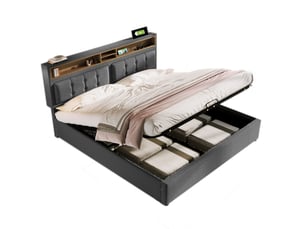 Lit coffre 140x200 cm    coloris gris