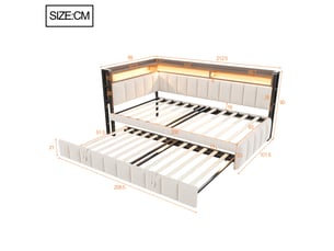 Lit simple 90x200 cm coloris beige