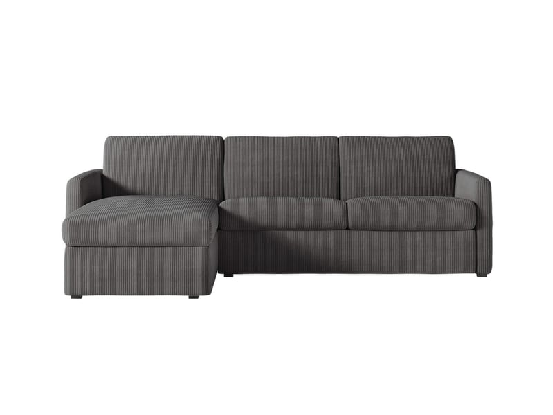Alice - canapé d'angle réversible convertible système couchage express 4 places en velours côtelé - Conforama D