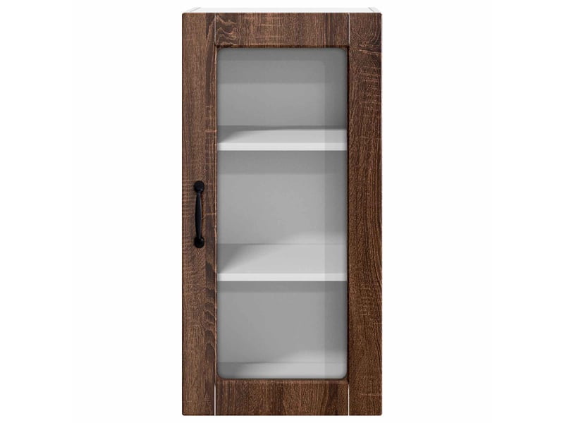  Meuble mural de cuisine, cabinet en verre mural chêne brun 40x31x80cm shl4157  - Conforama E