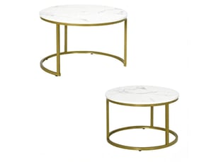 Table basse rond(e) coloris bicolore <strong>BEAUNIV</strong> <strong></strong> - 74 cmx59 cm