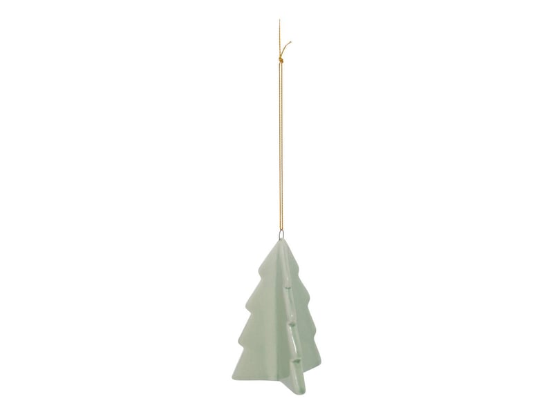  Suspension de sapin motif sapin en céramique brillante 9 cm  - Conforama A