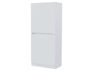 Armoire blanche 70x40x170 cm – 2 portes, rangement pratique