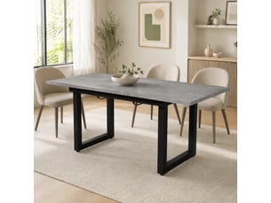 Table de salle à manger extensible 140180 x 80 x 75 cm – gris et noir – style industriel