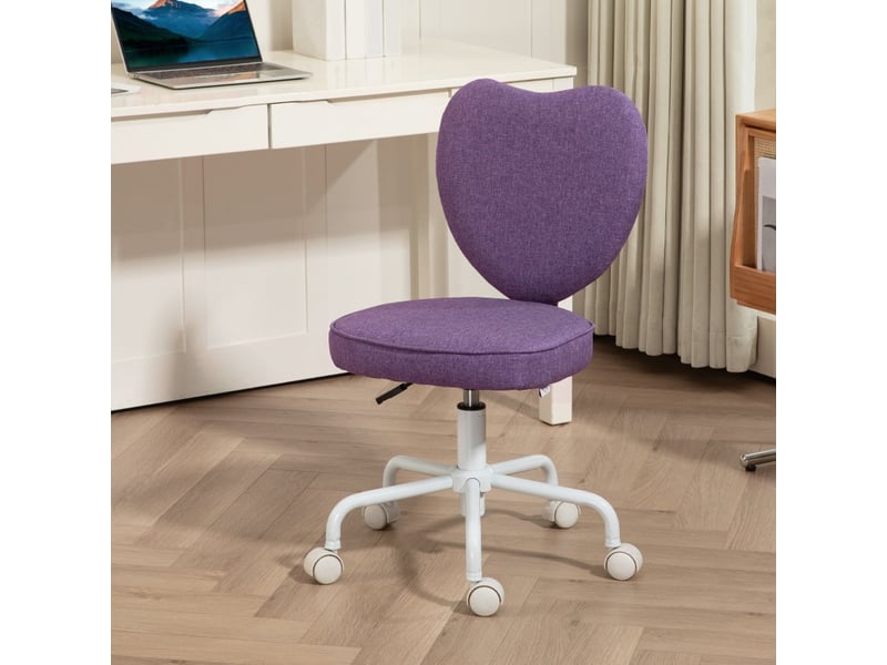 Zelas chaise de bureau cœur réglable à roulettes violet - Conforama B
