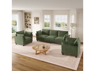 Canapé modulable,220x87x81 cm,5 places,chenille,vert