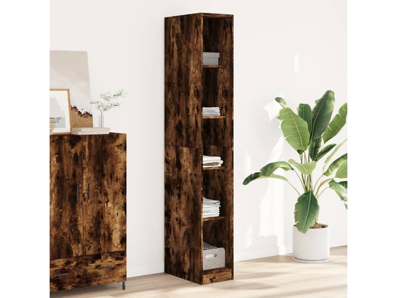  Garde-robe, armoire de rangement chêne fumé 30x50x200 cm bois d'ingénierie shl53436  - Conforama B