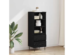 Buffet - haut armoire chêne noir 40 x 36 x 110 cm bois d'ingénierie