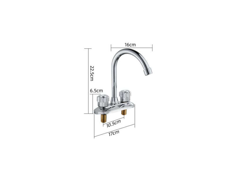  Robinet de lavabo de salle de bain, 2 poignées robinet de cuisine chaud et froid, robinet d'eau de lavabo, robinet d'évier pour salle de bain  - Conforama B