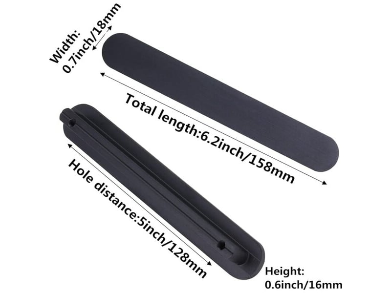  Jeu de poignées noires poignée de meuble de cuisine laiton noir brossé distance centrale 128 mm poignée d'armoire poignée de meuble  - Conforama C