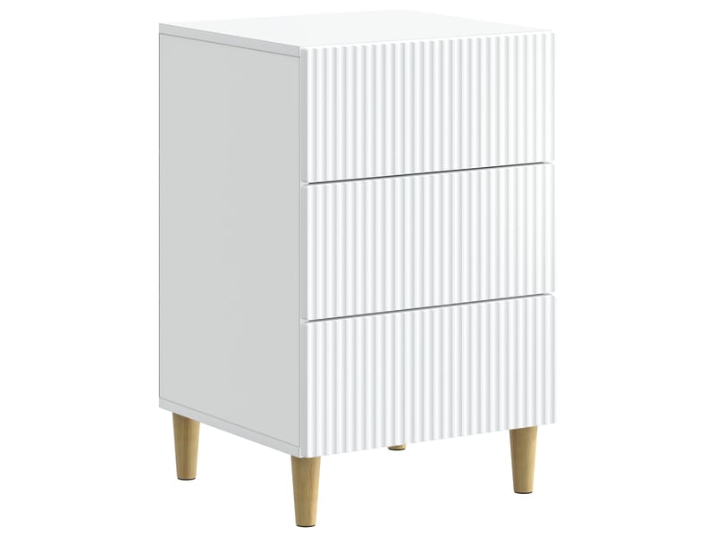 Table de chevet - cabinet de chevet - table de nuit blanc 43 x 41 x 66,5 cm bois d'ingénierie - Conforama A