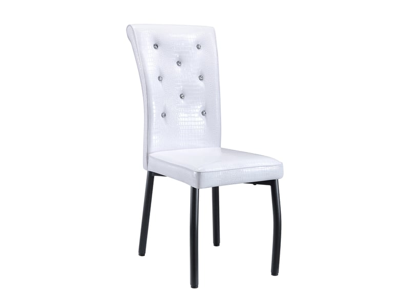  Lot de 2 chaises de salle à manger 42x61,5x101 cm pvc blanc et noir  - Conforama A