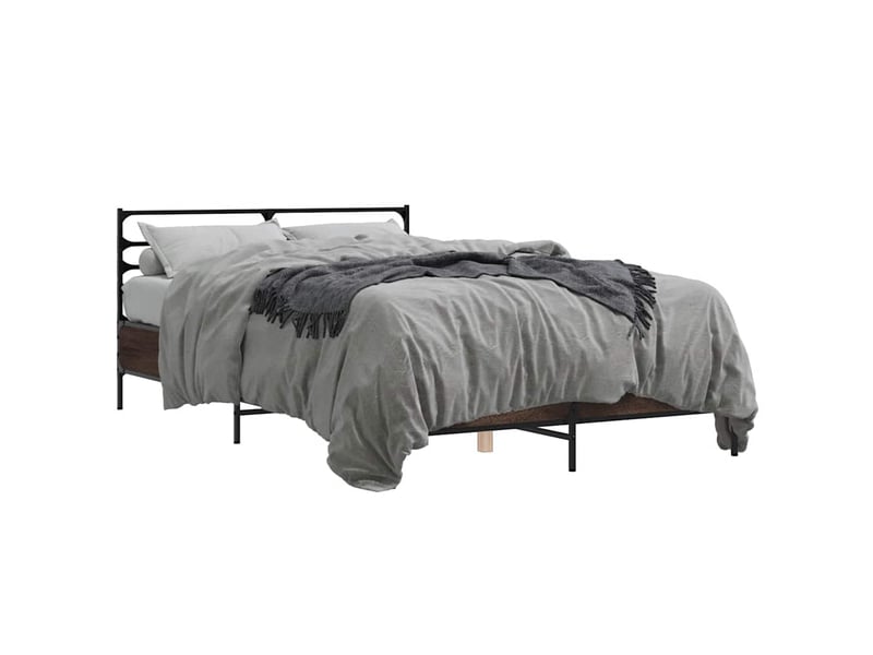  Lit double- lit adulte -  cadre de lit sans matelas chêne marron 120x200 cm  - Conforama A