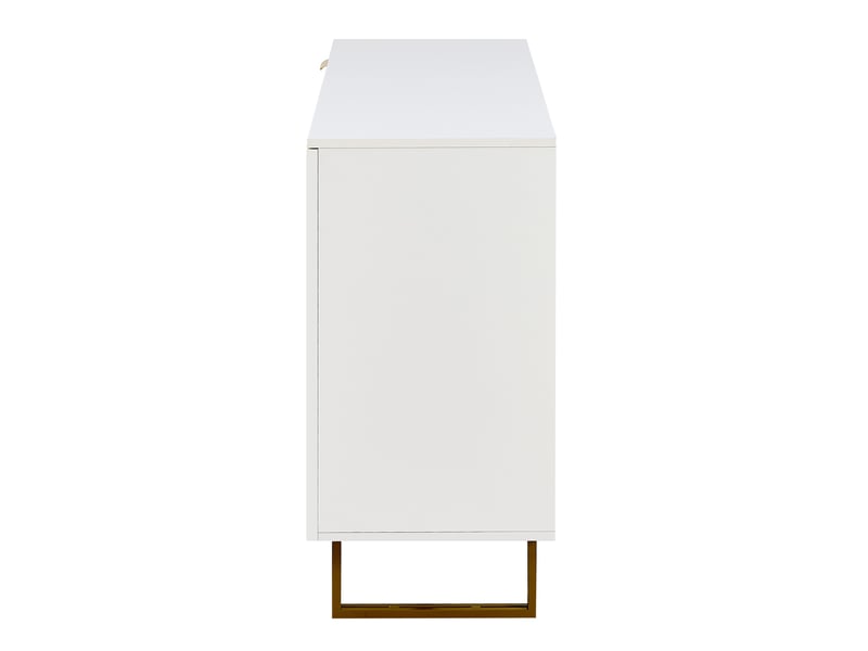  Buffet blanc, 3 tiroirs, 2 portes, rangement, design moderne, structure robuste - mdf et métal - 160x40x81.5cm  - Conforama D