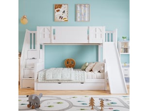 Lit superposé 90x200 cm <strong>HAUSS SPOLE</strong> <strong></strong> coloris blanc