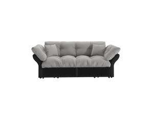 Canapé droit convertible 3-en-1 2 places en velours gris clair, couchage 154 × 203 cm, idéal pour vos invités