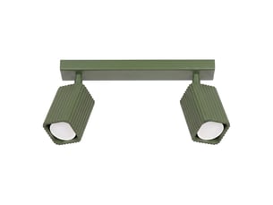 Plafonnier rayo 2 vert olive aluminium moderne 16.5x30x6cm