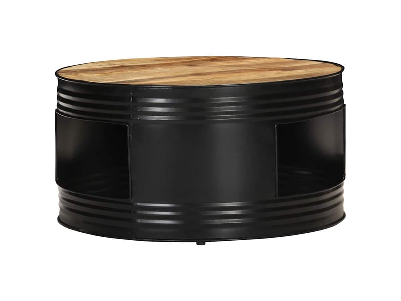  Table basse | table de salon noir 68x68x36 cm bois massif de manguier brut  - Conforama B