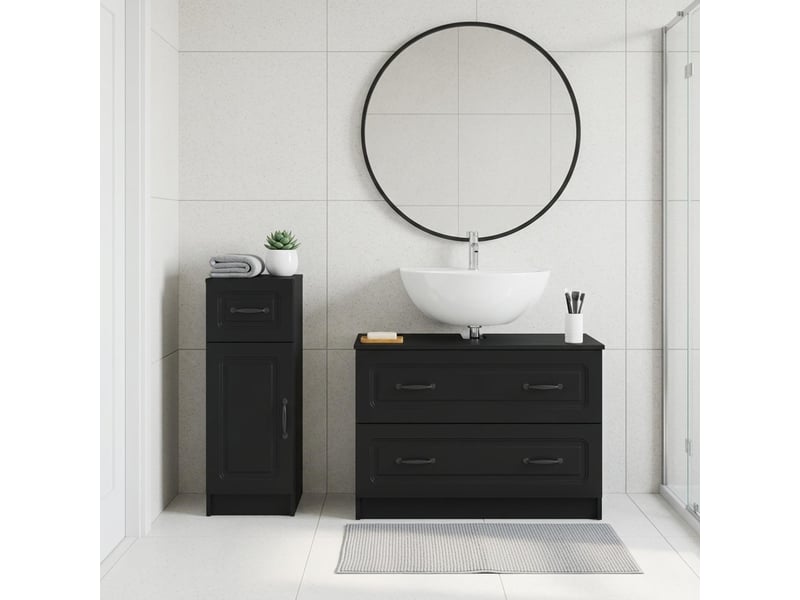 Ensemble de 2 meubles de salle de bain utrecht noir cf63218 - Conforama B
