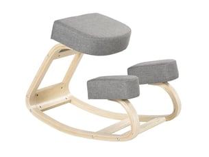 Chaise à genoux ergonomique gris en bois de bouleau, hauteur 51-58 cm