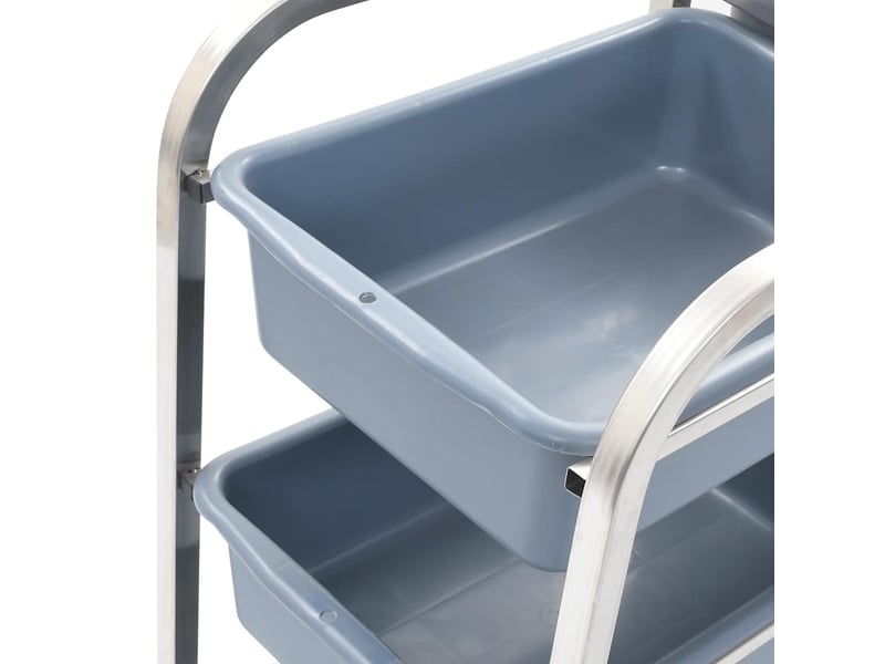 Desserte de cuisine, chariot de rangement avec récipients en plastique 82x43,5x93 cm - Conforama D