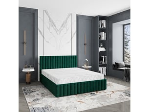 Lit coffre 200x200 cm <strong>MASSENO</strong>  <strong></strong> coloris vert