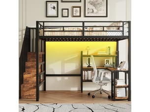 Lit mezzanine 140x200 cm <strong>HAUSS SPOLE</strong> <strong></strong> coloris noir