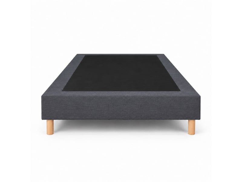  Sommier tapissier déco 140x190 cm gris - hauteur 35 cm - caisse 20 cm - pieds inclus  - Conforama C